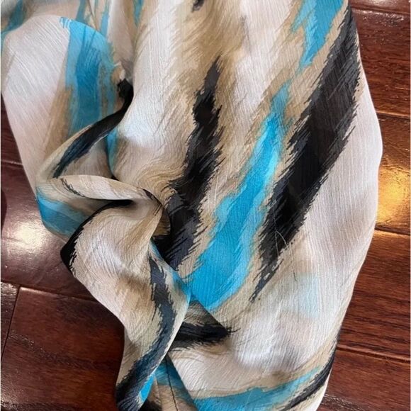 Signature by Larry Levine Black mocha and aqua wrap and tank combo top size 2X - Picture 5 of 7